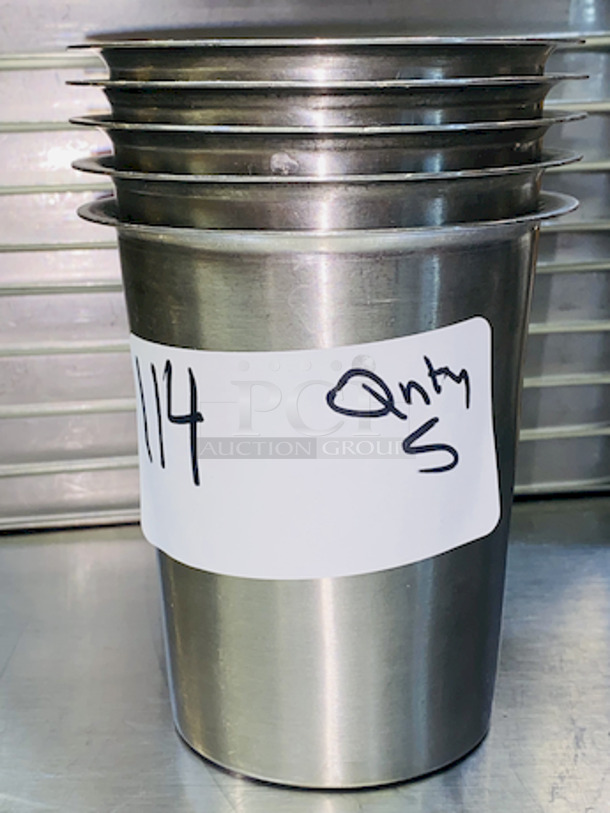 Browne 8011SS - Cutlery Cylinder, 3-3/4" dia. x 5-1/2"H, plain, stainless steel.

5x Your Bid.  - Image 1 of 3