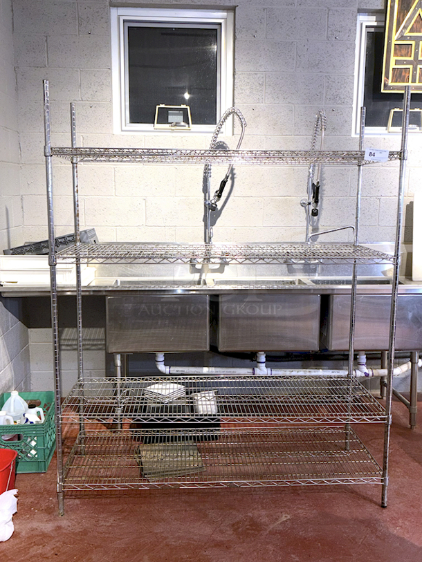 BEAUTIFUL!! Chrome 4 Shelf Wire Rack. 60x24x75 - Image 3 of 3