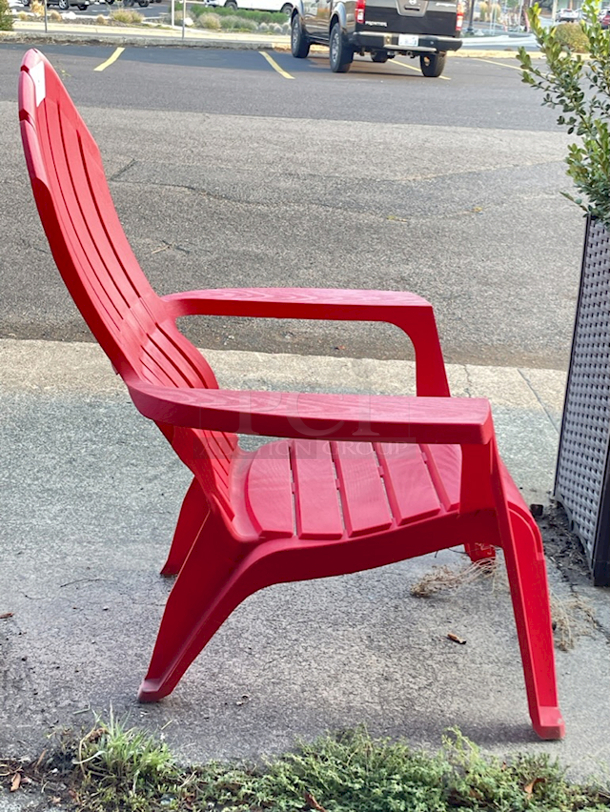 4 PIECE!! Adams RealComfort Adirondack Chair, Cherry Red, Polypropylene Frame 30x34x37-1/2. 4x Your Bid - Image 3 of 7