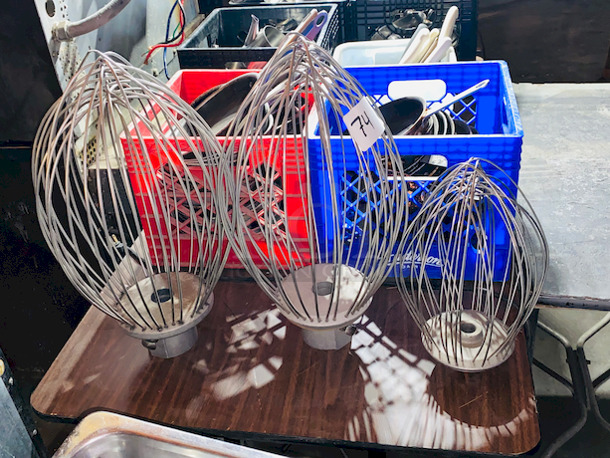 SWEET! Set of 3 Hobart Stainless Steel Wire Whips. Includes: (2) 60qt, (1) 20 qt. 

3x Your Bid - Image 2 of 6