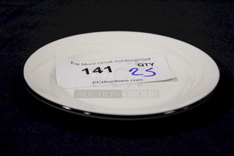 NEW! Steelite International Bread And Butter Dishes, Dark Rim And Pattern. 25x Your Bid