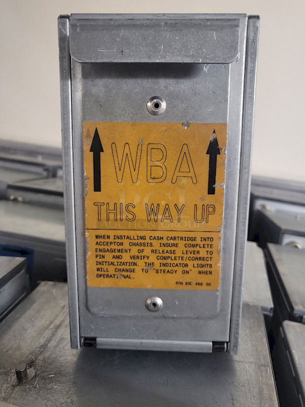 JCM WBA Bill VALIDATOR CASH BOXES PART NUMBER: 85046800. Removed From Rampart Casino 218x Your Bid! 7-3/8X8-1/8X7-1/4" - Image 1 of 3
