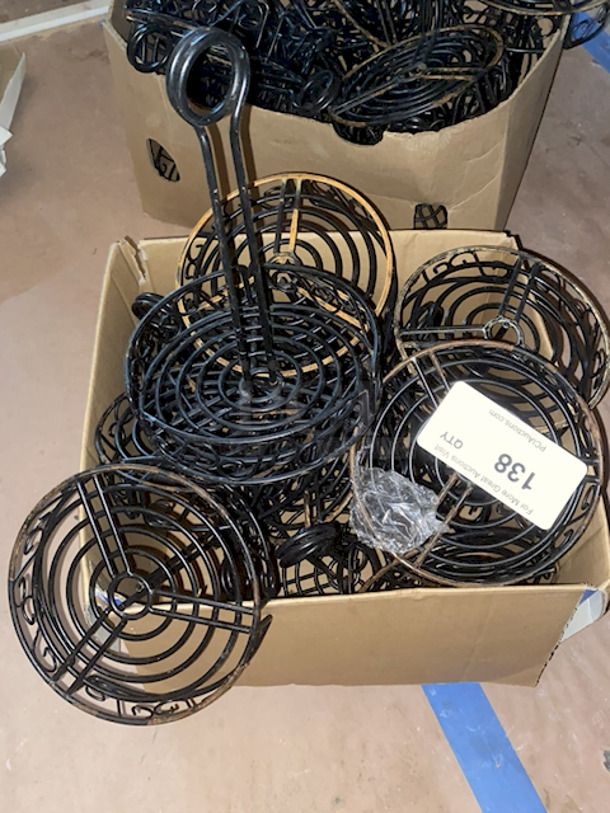 HUGE LOT! American Metalcraft WBCC6 Black Round Wrought Iron Scroll Design Condiment Caddy - 6 1/4" x 9". 10x Your Bid - Image 2 of 3