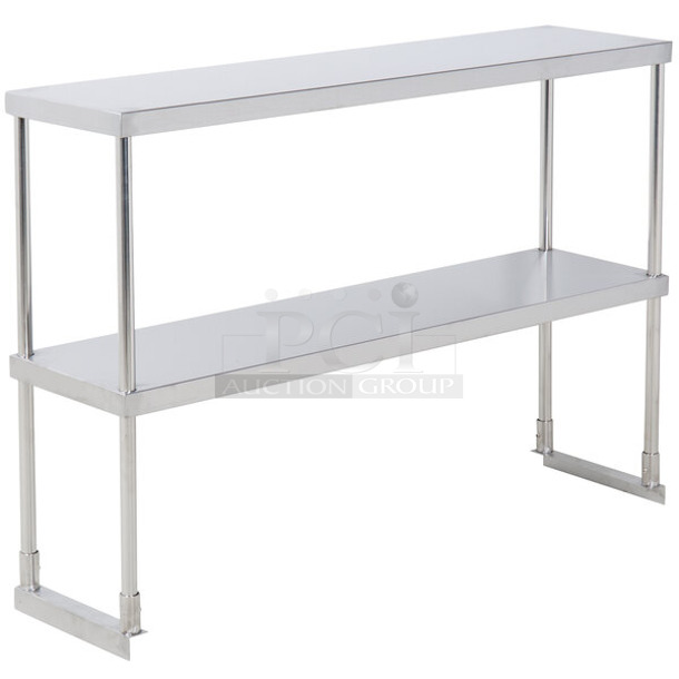 BRAND NEW SCRATCH AND DENT! Avantco 178SSDOS4812 Stainless Steel Double Deck Overshelf - 12" x 46 3/4" - Image 1 of 2