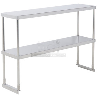 BRAND NEW SCRATCH AND DENT! Avantco 178SSDOS4812 Stainless Steel Double Deck Overshelf - 12" x 46 3/4"