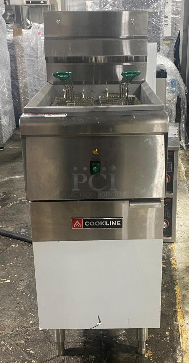 Cookline CF-40E-208-1 40 lb. Electric Floor Deep Fryer, 208V 
