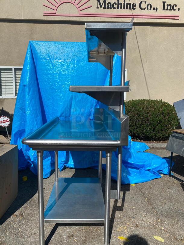 HEAVY DUTY STAINLESS STEEL WORK TABLE WITH SHELFS - Image 2 of 4