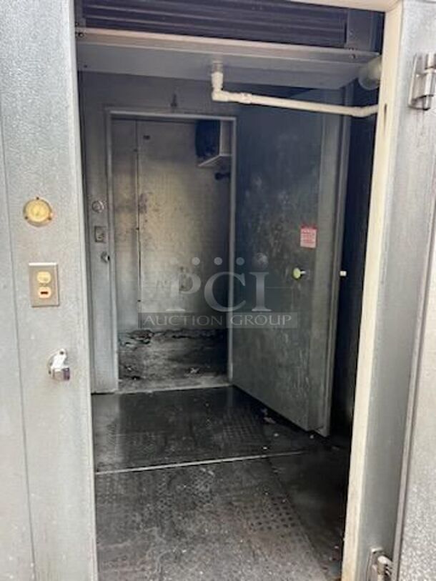 2 Carroll Coolers Walk In Boxes That Make One 9'x12' Walk Through Combo Box w/ Copeland F3AH-A100-CAV-020 208-230 Volt, 1 Phase Compressor, Compressor, RL6E088DDA 208/230 Volt, 1 Phase Evaporator and PLP900 115 Volt, 1 Phase Evaporator. Picture of the Unit Before Removal Is Included In the Listing. 2 Times Your Bid! - Image 1 of 10