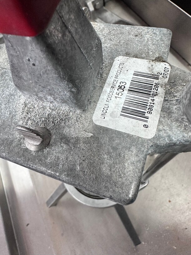 Clean Lincoln Food Product Eight Wedge T-Handle Pusher Block 15053 for Vollrath Redco NSF  - Image 3 of 7