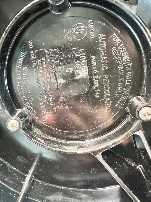 Farberware 36 Cup Buffet Coffee Urn Model L1360 115 Volt  - Image 8 of 9