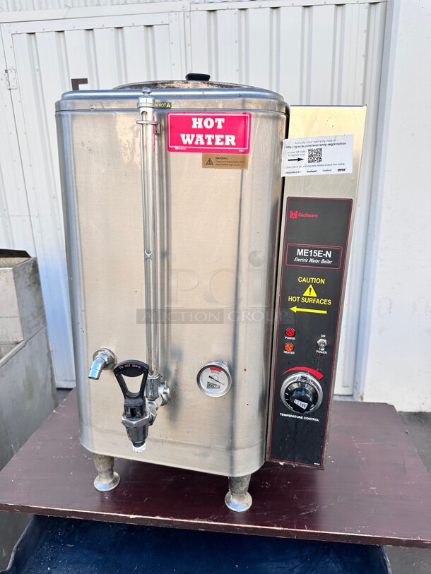 Nice Cecilware ME15EN 240v/3ph Water Boiler w/ 15 gal Capacity, Auto Refill Tested and Working! - Image 1 of 6