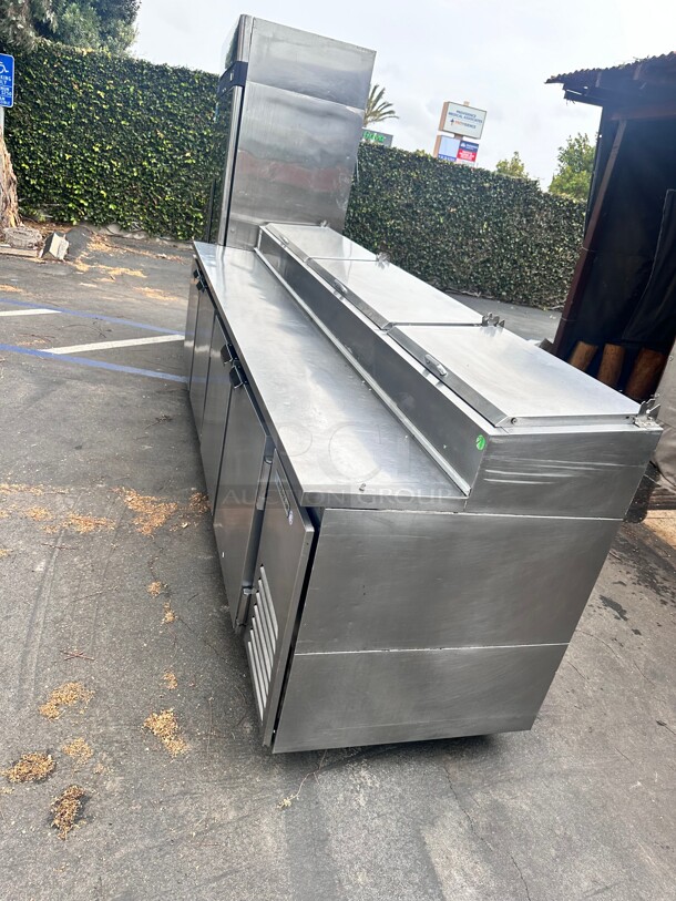 Late Model Beverage-Air DP119 119 inch 4 Door Refrigerated Pizza Prep Table 115 Volt Working - Image 5 of 7
