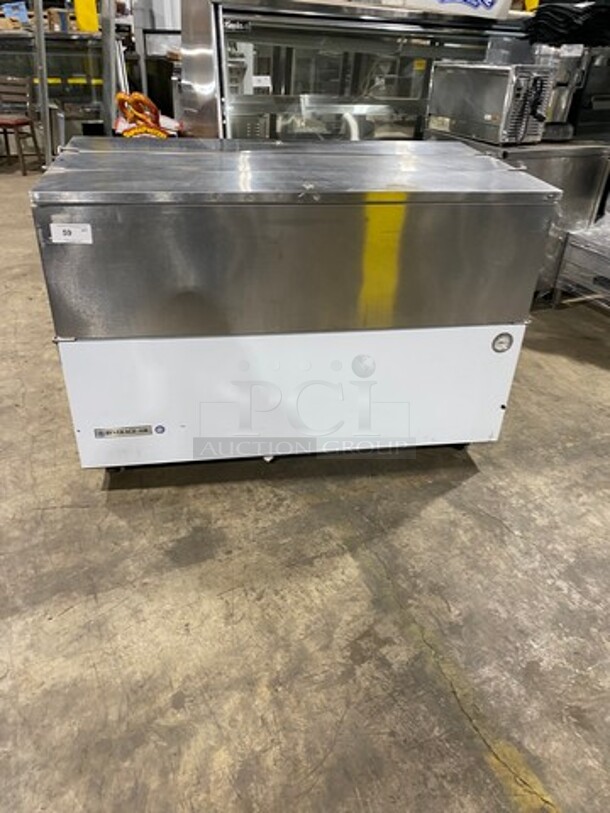 COOL! Beverage Air Dual Access Milk Cooler! Stainless Steel And White Coated Steel! On Casters! Model: ST58NW SN: 10306557 115V 60HZ 1 Phase
