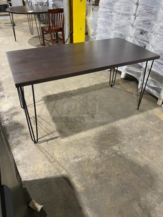 Brand New! Red Oak Rectanglur 1.5 Inch Thick BUTCHER BLOCK Style Solid Wood Walnut Finish Dining Table! On Metal Legs!