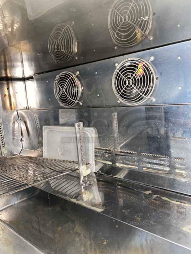 Turbo Air 2 Door Lowboy/Worktop Cooler! With Back Splash! With Metal Rack! All Stainless Steel! On Casters! Model: TWR-48SD SN: WT4R510002 115V 60HZ  - Image 6 of 10
