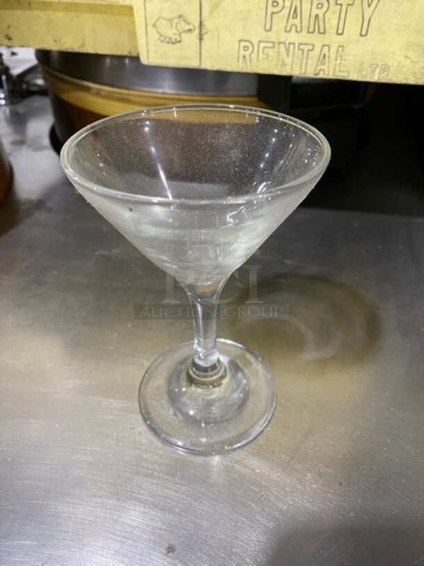 ALL ONE MONEY! Clear Glass Stemmed Martini Glasses! Includes Poly Cup Crate! - Image 3 of 5