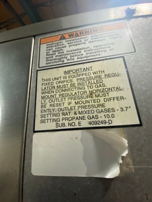 Hobart Commercial Natural Gas Powered Double Deck Pizza/ Baking Oven! All Stainless Steel! 2x Your Bid Makes One Unit! Model: HGS030T SN: 541003229 - Image 10 of 12
