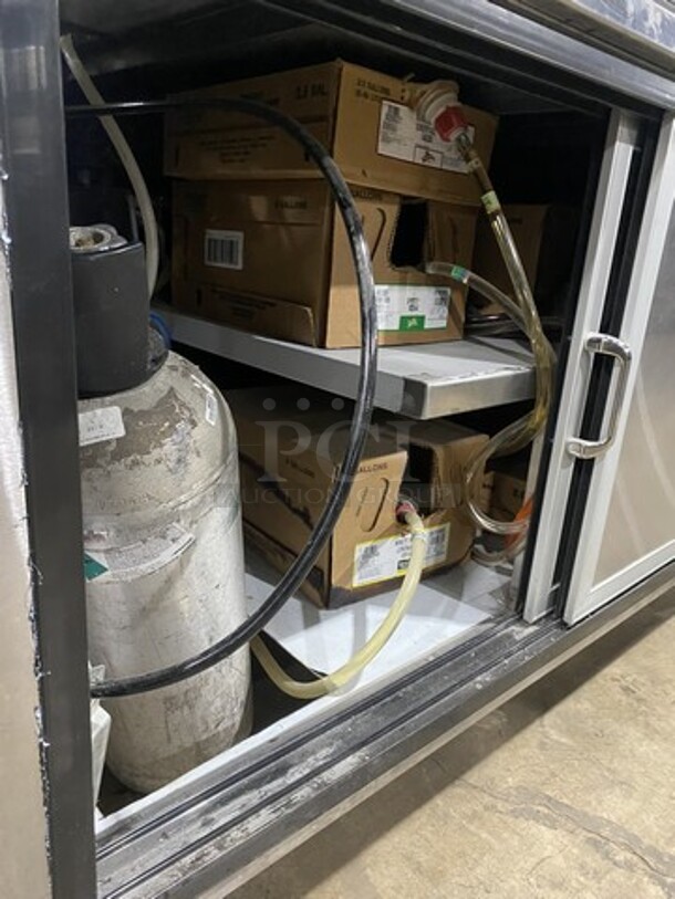 Cornelius 8 Spout Beverage Dispensing Center With Ice Bin! On All Stainless Steel Heavy Duty Beverage Counter With Underneath Storage! Model ED200 Serial 62B1145ED202! 115V 1 Phase!  - Image 6 of 8