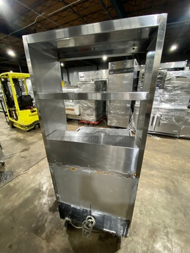 Turbo Air Refrigerated Salad Bar Island! With Double Over Head Shelf Storage! Single Door Storage Space Underneath! All Stainless Steel! On Casters! Model: MST28 115V - Image 4 of 10