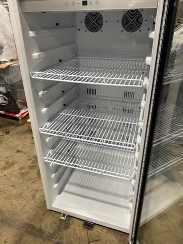 NEW! OUT OF THE BOX! SCRATCH-N-DENT! Whynter Commercial Single Door 10.6 cu. ft. Reach In Cooler Merchandiser! With View Through Door! With Poly Coated Racks! Model: CBM1060XLW 115V - Image 5 of 8