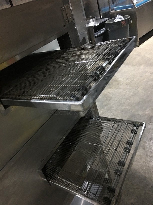 NICE! Lincoln Impinger Eletcric Powered Double Deck Conveyor Pizza Oven! With Storage Area Underneath! All Stainless Steel! On Casters! 2x Your Bid! Working When Removed! - Image 5 of 12