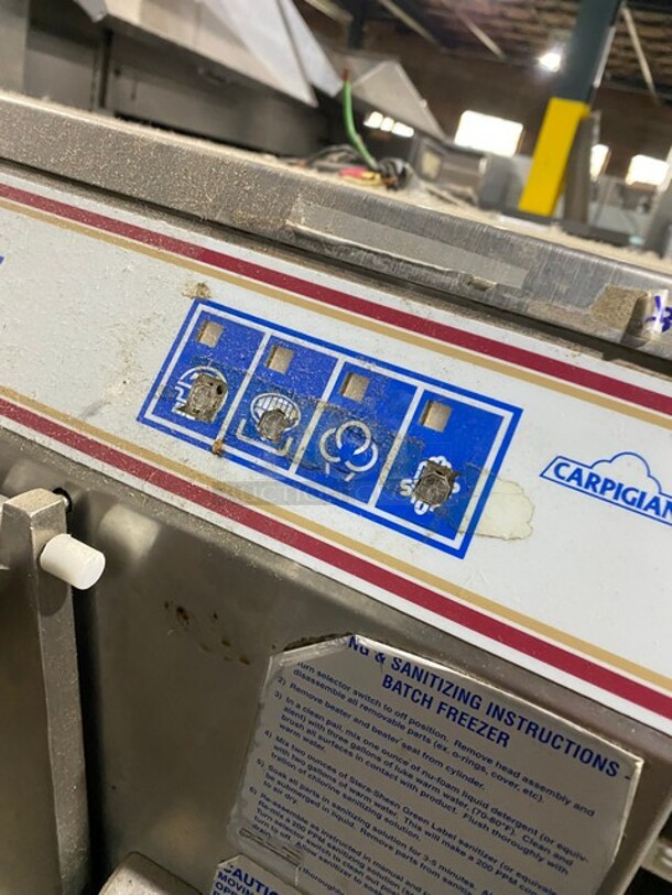 Carpigiani Stainless Steel Commercial Floor Style Batch Freezer on Commercial Casters! Working When Removed! Model LB502 SN: F2K1706 208/230V 3PH - Image 9 of 11
