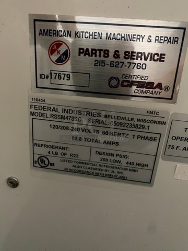 Federal Industries Commercial Refrigerated Grab-N-Go Open Case Merchandiser! Model: RSSM478SC SN: 050922358291 120/208/240V 60HZ 1 Phase - Image 6 of 7