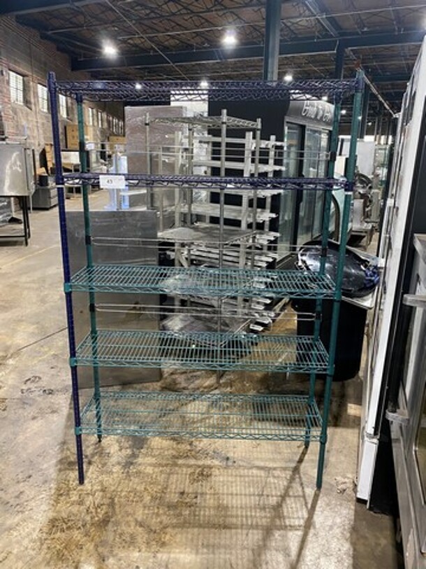 Metro 5 Tier Shelf! On Legs! BUYER MUST DISMANTLE! PCI CANNOT DISMANTLE FOR SHIPPING! PLEASE CONSIDER FREIGHT CHARGES! - Image 1 of 7