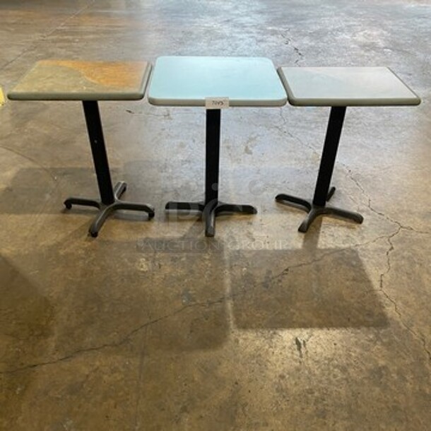 Multi Pattern Square Table! With Black Metal Body! 3x Your Bid! - Image 1 of 7