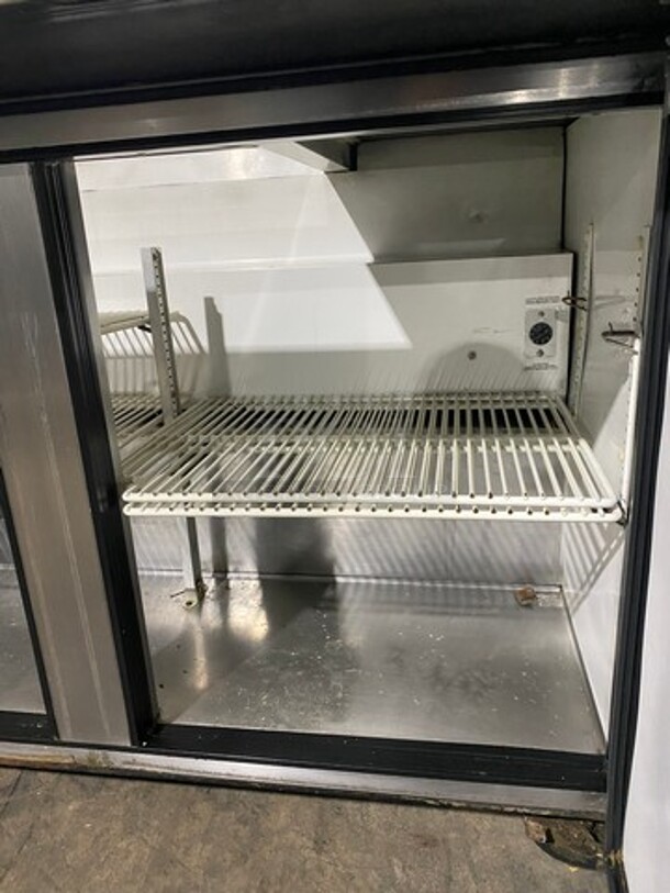 True Commercial Refrigerated Sandwich Prep Table! With Overhead Shelf! With 3 Door Storage Space Underneath! All Stainless Steel! On Casters! Model: TSSU7224MBST SN: 6626819 115V 60HZ 1 Phase - Image 7 of 11