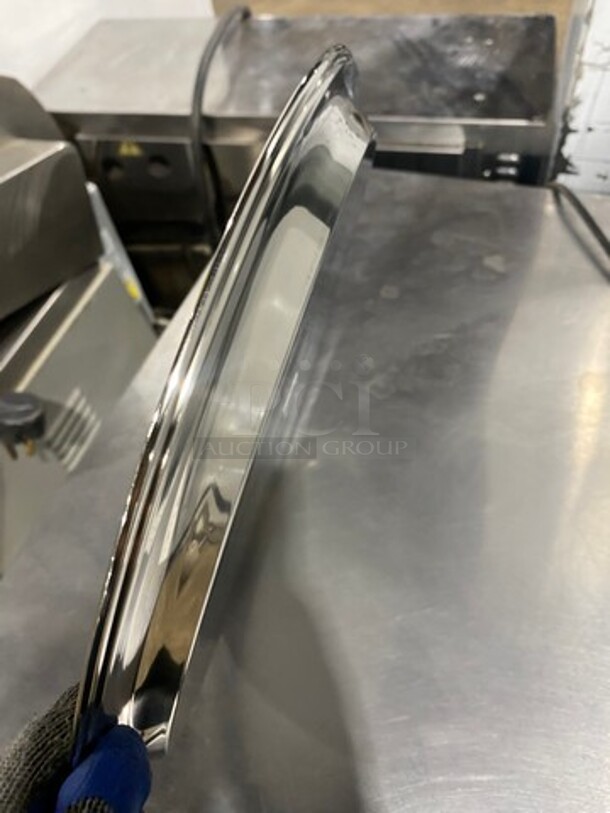 ALL STAINLESS STEEL ROUND FOOD DISPLAY TRAYS 5X YOUR BID! - Image 3 of 6