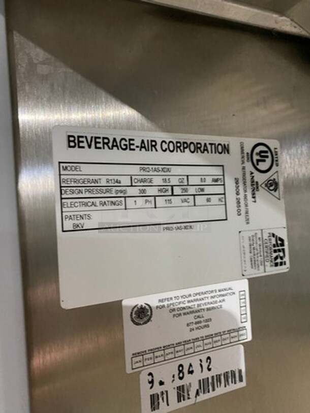 Beverage Air Commercial 2 Door Roll In Rack Refrigerator! All Stainless Steel! Model: PRI21ASXDX 115V 60HZ 1 Phase - Image 8 of 10