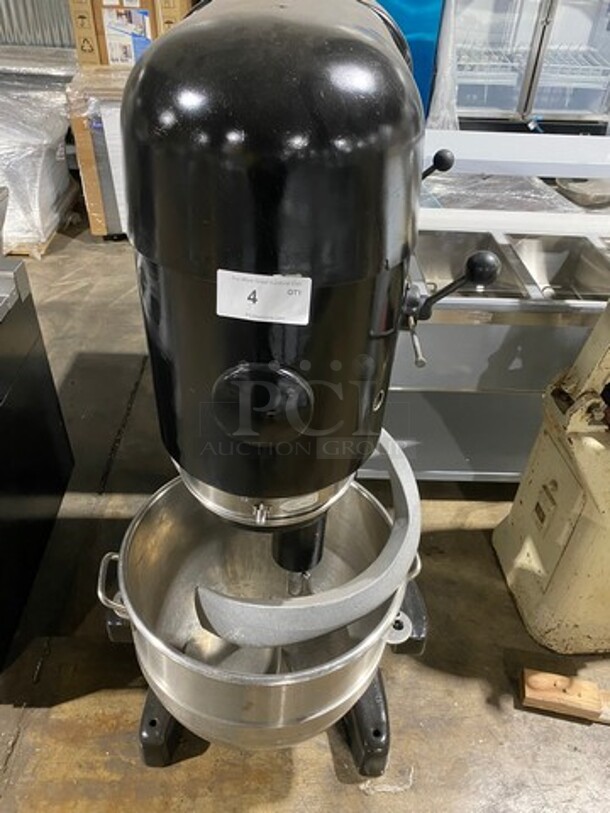 NICE! Hobart Commercial Floor Style 80QT Planetary Mixer! With Mixing Bowl! With Spiral Hook Attachment! Model: M802 SN: 1872385 220V 60HZ 3 Phase!