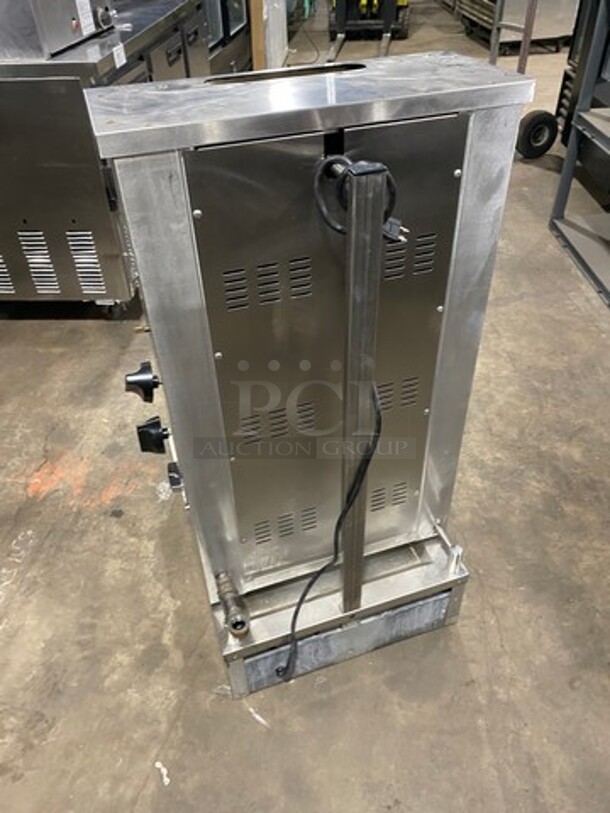 Attias Natural Gas Powered Countertop 4 Burner Gyro Machine! All Stainless Steel! On Small Legs! Model: GRY-4 SN: 061955 - Image 4 of 11