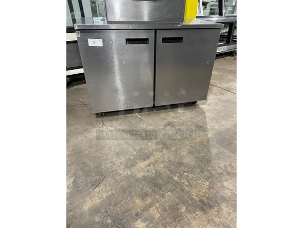 Delfield Commercial 2 Door Refrigerated Lowboy/Worktop Cooler! All Stainless Steel! Model UC4048-Star Serial 1403152001239! 115V 1 Phase! On Casters! - Image 1 of 8