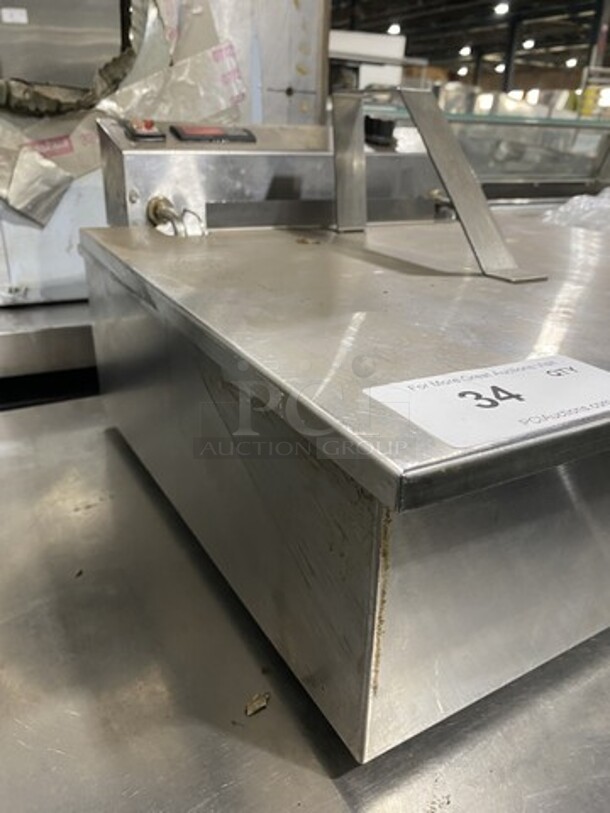 All Stainless Steel Electric Powered Counter Top Fryer! With Digital Controls! With Drain! 115V 1 Phase! 
 - Image 3 of 9