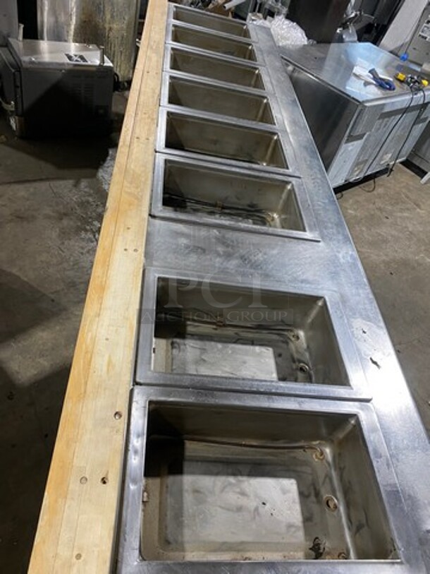 NICE! Wells Commercial Electric Powered 8 Well Steam Table! With Storage Space Underneath! All Stainless Steel With Wooden Outline! Model: HWSMP6D SN: BITTD1109A0164 208V 60HZ 1 Phase - Image 5 of 11