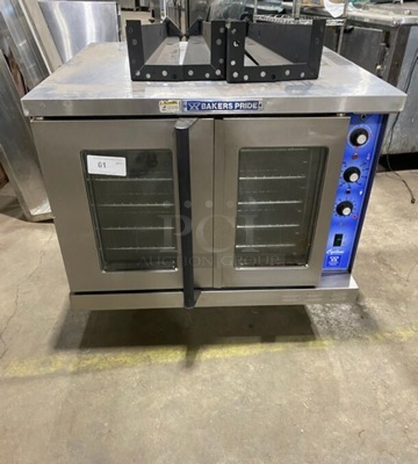 Bakers Pride Commercial Electric Powered Single Deck Convection Oven! With View Through Doors! Metal Oven Racks! All Stainless Steel! With Legs! Model: GDCO11E SN: 555361102003 208V 60HZ 1/3 Phase - Image 1 of 9