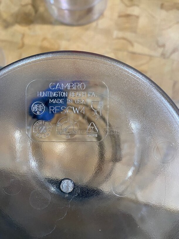 New! Cambro 4QT Clear Round Polycarbonate Food Storage Container! MODEL RFSCW4 4X Your Bid! - Image 7 of 7