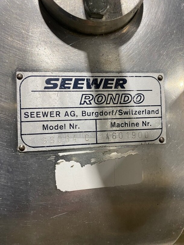 Seewer Rondo Metal Commercial Floor Style Reversible Dough Sheeter! MODEL SSO64C SN: A6019004 - Image 10 of 12
