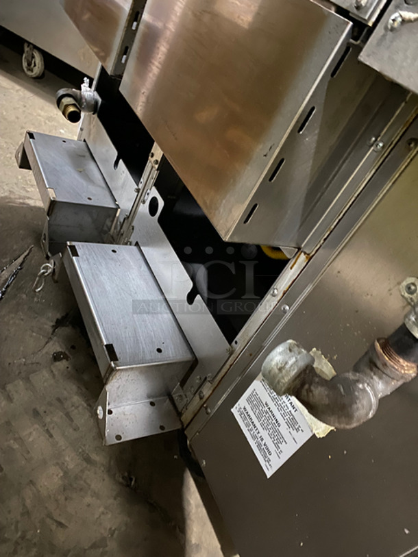 Southbend Commercial Natural Gas Powered 2 Bay Deep Fat Fryer! With Raised Back Splash And Small Salamander Shelf! With 4 New Frying Baskets! All Stainless Steel! On Casters! - Image 11 of 11