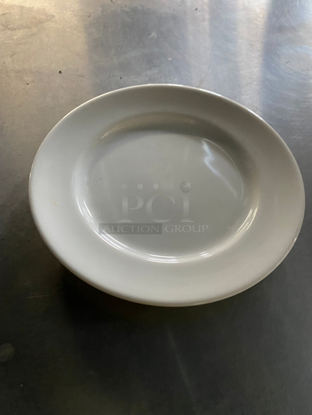 Oneida 6" White Ceramic Plates! 6x Your Bid! Includes Poly Crates! - Image 3 of 7