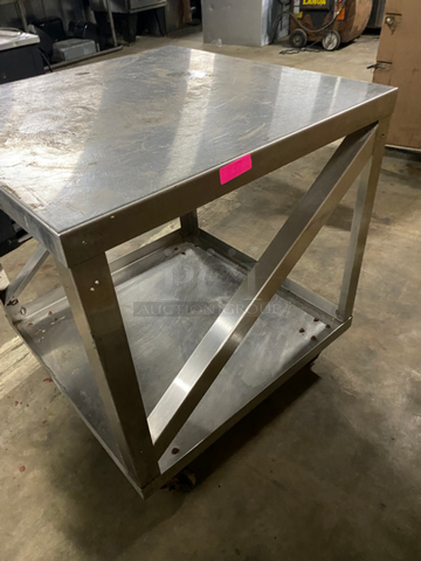Solid Stainless Steel Work Top/ Prep Table! With Storage Space Underneath! On Casters! - Image 2 of 5