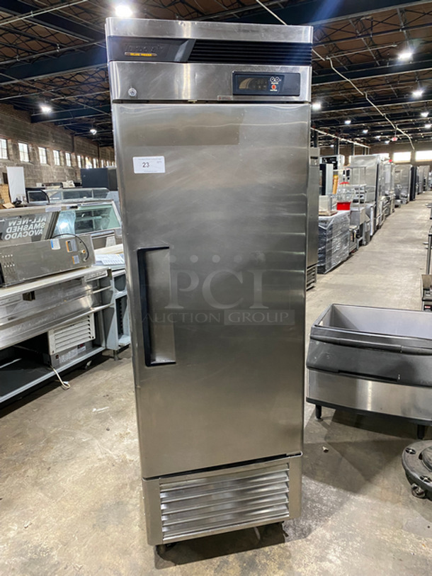 NICE! Turbo Air Commercial Single Door Reach In Freezer! With Racks! Solid Stainless Steel! On Casters! Model: TSF23SD SN: BG2F0384 115V 60HZ 1 Phase