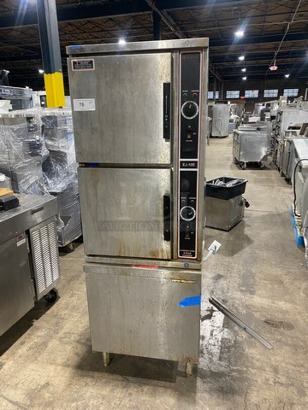 Market Forge Commercial Dual Cabinet Convection Steam Cooker! All Stainless Steel! On Legs! Model: EJ10E SN: 8071310EE3505 208V 60HZ 1/3 Phase