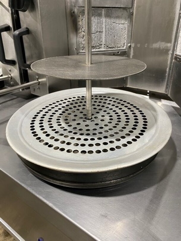 Attias Natural Gas Powered Dual Gyro Machine! On Equipment Stand! With Storage Space Underneath! All Stainless Steel! On Legs! - Image 9 of 12