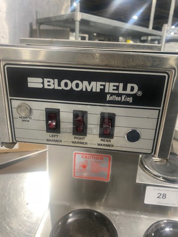 Bloomfield Commercial Countertop Coffee Brewing Machine! With 3 Coffee Pot Warming Stations! All Stainless Steel! - Image 6 of 8
