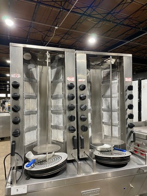 Attias Natural Gas Powered Dual Gyro Machine! On Equipment Stand! With Storage Space Underneath! All Stainless Steel! On Legs! - Image 11 of 12