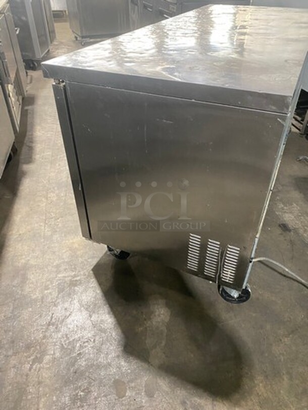 Saturn Commercial 3 Door Refrigerated Lowboy/Worktop Cooler! With Poly Coated Racks! All Stainless Steel! On Casters! WORKING WHEN REMOVED! Model: USC72 SN: MZZPRUR720001 115V 60HZ 1 Phase - Image 3 of 8