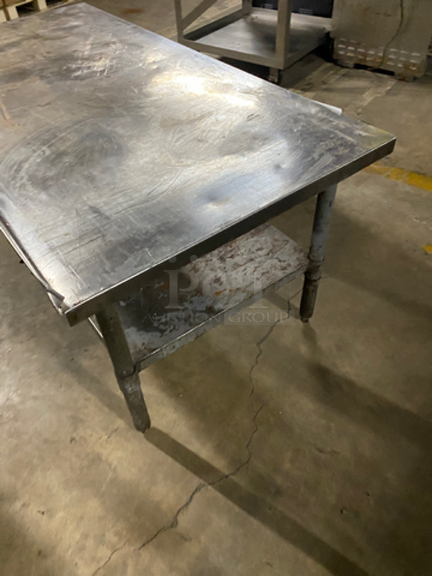 Solid Stainless Steel Work Top/ Prep Table! With Back Splash! With Storage Space Underneath! On Legs! - Image 4 of 6